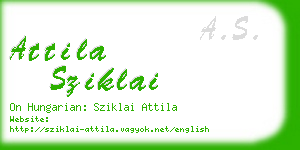 attila sziklai business card